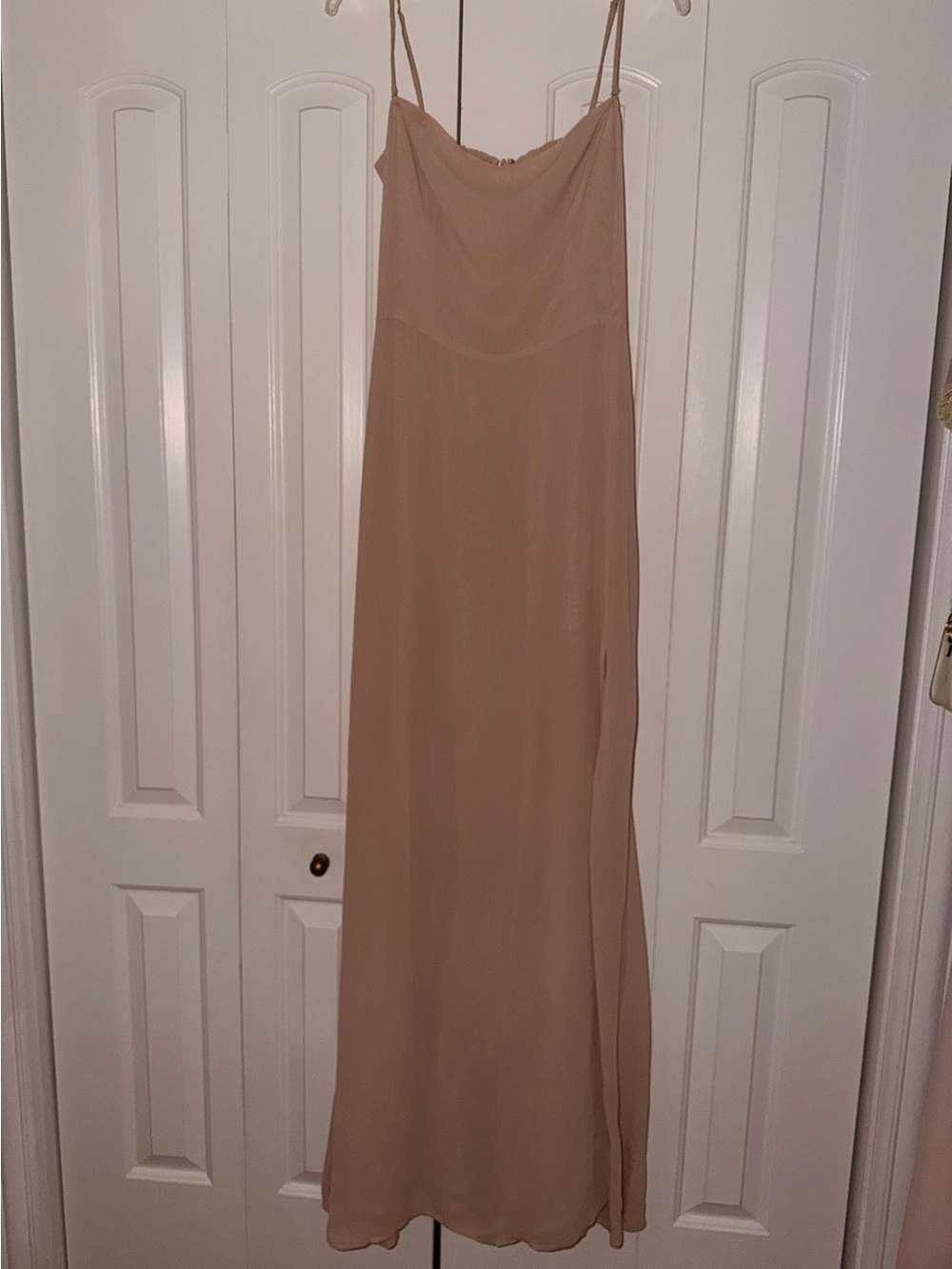 Reformation NEW NEVER WORN - Nude Slip Maxi Dress with Spaghetti Straps